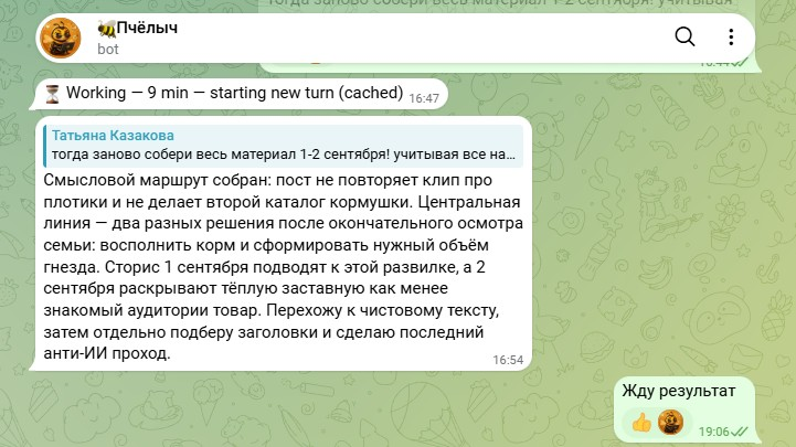 Пчёлыч описывает подготовку контента
